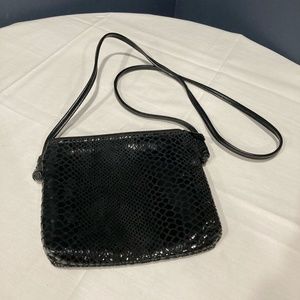 Pinky Faux Reptile/Snake Skin Shoulder Bag